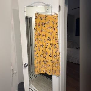 Yellow Maxi Skirt with slit in the middle